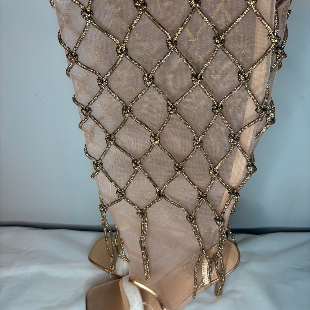 Cape Robbin Gold Lace Up Boots